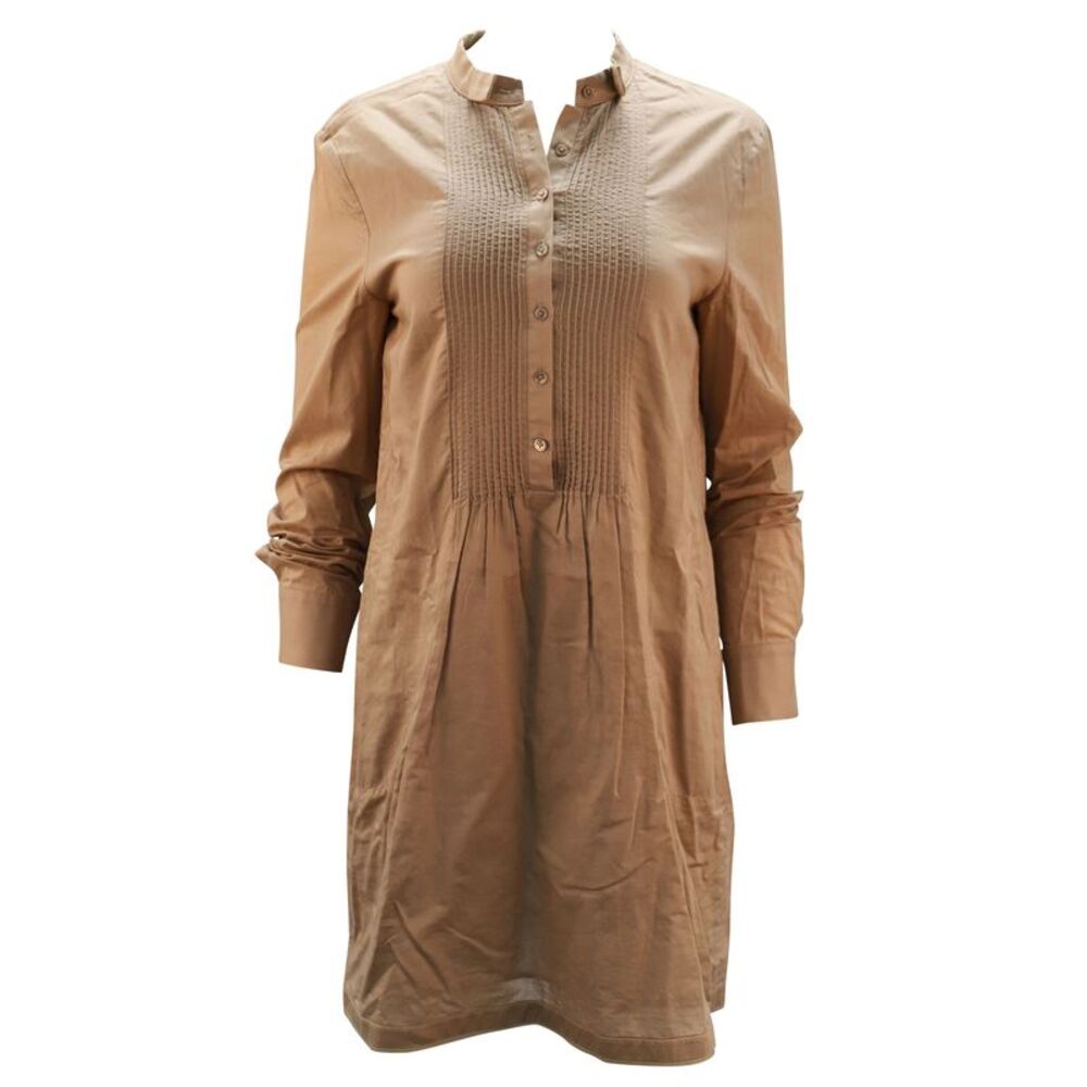 Joseph Long Sleeve Knee Length Dress in Brown Cotton